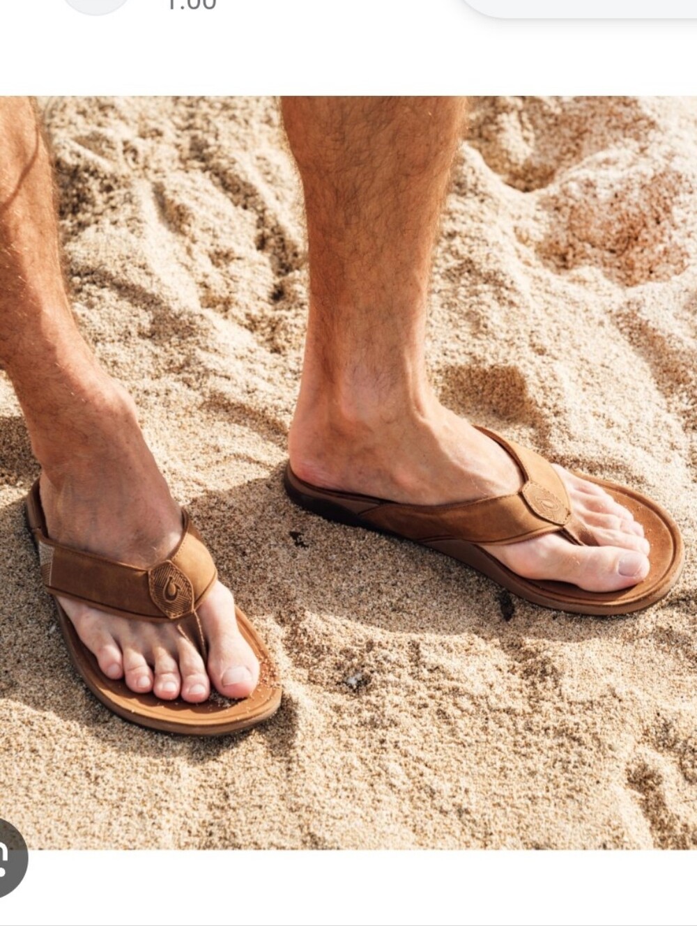 OluKai Tuahine Leather Thong Slide SlipOn Flip-Flops Sandals